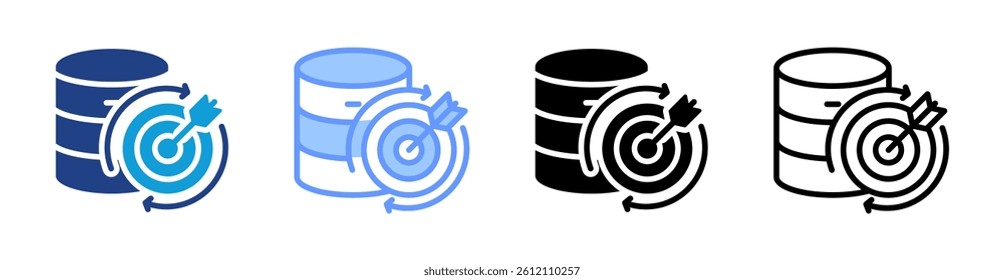 Recovery Point Objective icon set multiple style collection