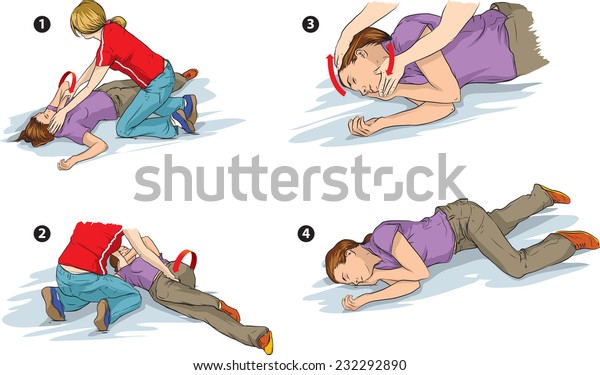 recovery-position-first-aid-stock-vector-royalty-free-232292890