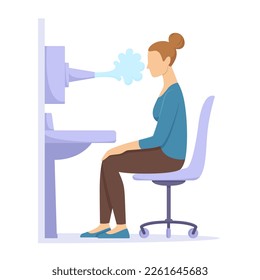 recovery procedure inhalation vector illustration flat