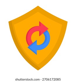 Wiederherstellungsschild Symbol flacher Stil, Vektorgrafik