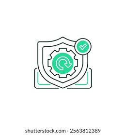 Recovery Shield Line Icon. linear style sign for mobile concept and web design. Outline vector icon.