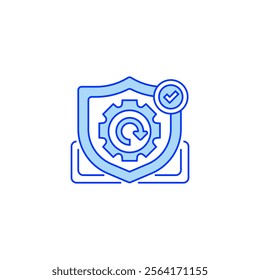 Recovery Shield Line Icon. linear style sign for mobile concept and web design. Outline vector icon.