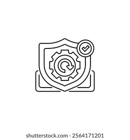 Recovery Shield Line Icon. linear style sign for mobile concept and web design. Outline vector icon.
