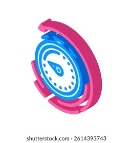 recovery timer clock wellness isometric icon vector. recovery timer clock wellness sign. isolated symbol illustration