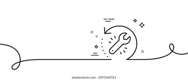 Symbol für die Wiederherstellungs-Toolzeile. Kontinuierlich eine Linie mit curl. Datenzeichen sichern. Symbol für Informationen wiederherstellen. Rückgewinnungs-Werkzeug mit einem Rahmenband. Loop-Kurve Muster. Vektorgrafik