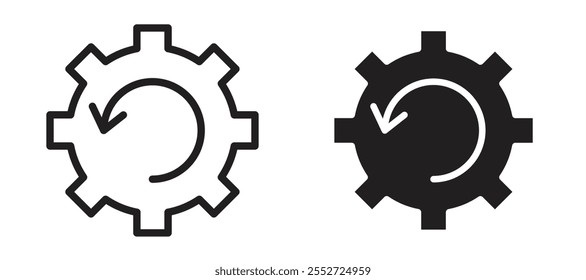 Conjunto de iconos de Vector de recuperación relleno negro y estilo delineado.