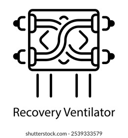 Recovery ventilator icon in outline style