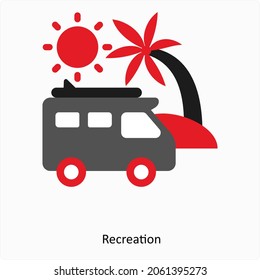 Concepto de icono de recreación o bus