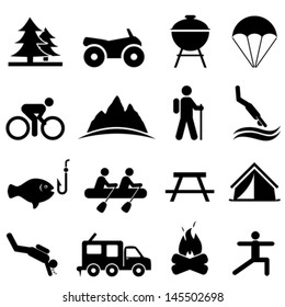 Recreation and camping icon set