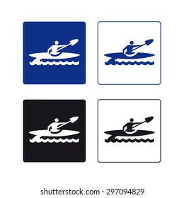 Recreation canoe sign vector set