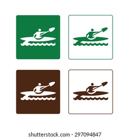 Recreation canoe sign vector set