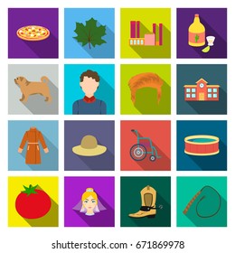 recreation, celebration, business and other web icon in flat style.medicine, textiles, nature icons in set collection.