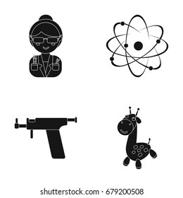 recreation, entertainment, profession and other web icon in black style.animal, exotic, toy, icons in set collection.