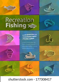 Recreation fishing. Vector format