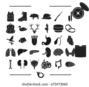 recreation, hunting, entertainment and other web icon in black style.study, attributes, nature icons in set collection.