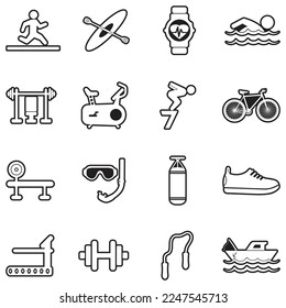 Recreation Icons. Line With Fill Design. Vector Illustration.