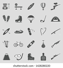 Recreation Icons. Sticker Design. Vector Illustration.