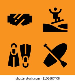 recreation, label, protective and ocean icons set. Vector illustration for web and design