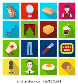 recreation, medicine, industry and other web icon in flat style. picnic, nature, sports, icons in set collection.