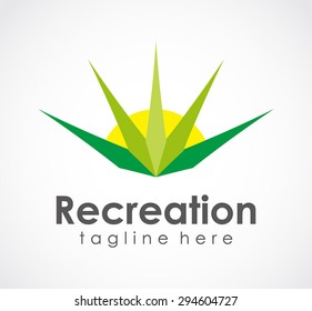 Recreation nature sun logo element design vector shape icon symbol template business template company