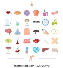 recreation, shopping, salon and other web icon in cartoon style.feet, medicine, hygiene icons in set collection.