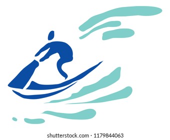 Recreation, sports, activity. The man on the aquabike. Pictogram.