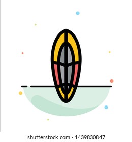 Recreation, Sports, Surfboard, Surfing Abstract Flat Color Icon Template
