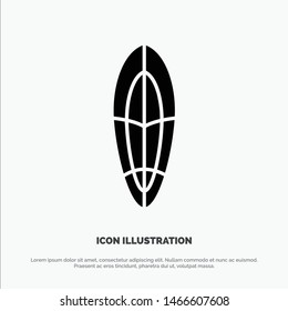 Recreation, Sports, Surfboard, Surfing solid Glyph Icon vector. Vector Icon Template background