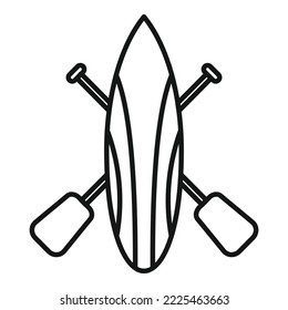 Recreation sup icon outline vector. Paddle board. Stand surf