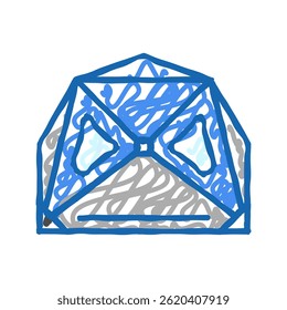 recreation tent vacation doodle icon sketch vector. recreation tent vacation sign. isolated symbol illustration