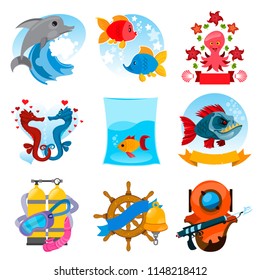Recreation and tourism on the coast set of illustrations. Elements for infographics.