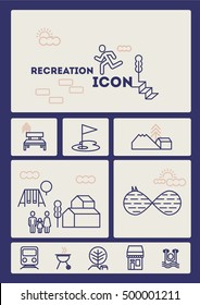 Recreation, Vacation & Travel, icons set for properties development/ Modern facilities icon in todays development