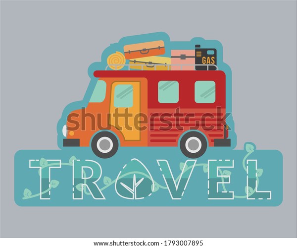 Recreation vehicle design for travel agency sticker,
logo, banner 