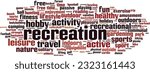 Recreation word cloud concept. Collage made of words about recreation. Vector illustration