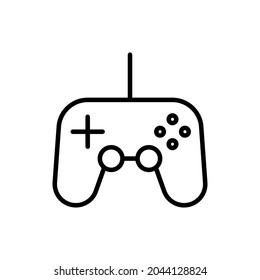 Recreation zone, gaming thin line icon. Gamepad, symbol of video game. Vector illustration.
