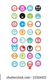 recreational activity icon set