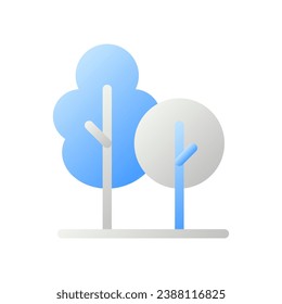 Recreational area and park flat gradient two-color ui icon. Public space. Search for place on map. Simple filled pictogram. GUI, UX design for mobile application. Vector isolated RGB illustration