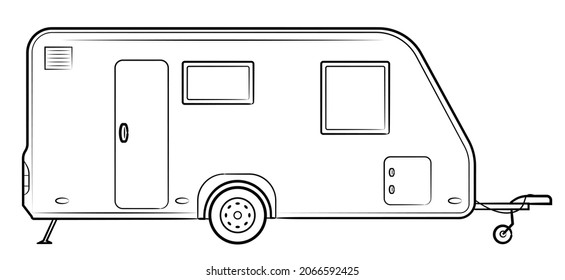 Recreational caravan trailer - vector illustration of a vehicle.