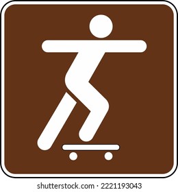 Recreational and Cultural Interest Area Symbol Signs for Land Recreation Skateboarding