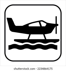 Recreational and Cultural Interest Area Symbol Signs Sea Plane.