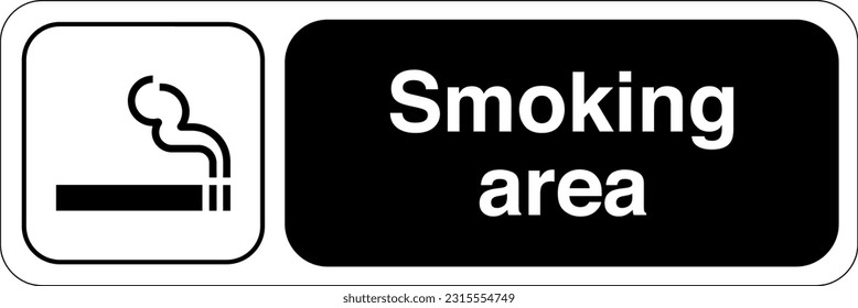 Recreational and Cultural Interest Area Symbol Signs for General Applications Smoking Landscape