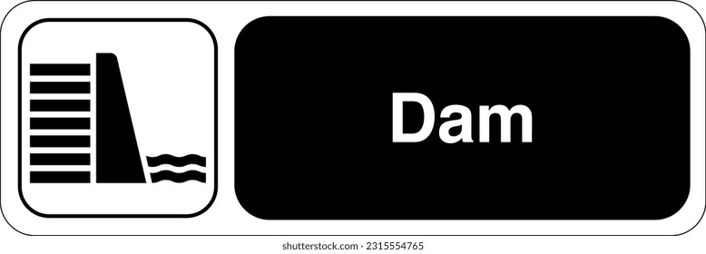 Recreational and Cultural Interest Area Symbol Signs for General Applications Dam Landscape