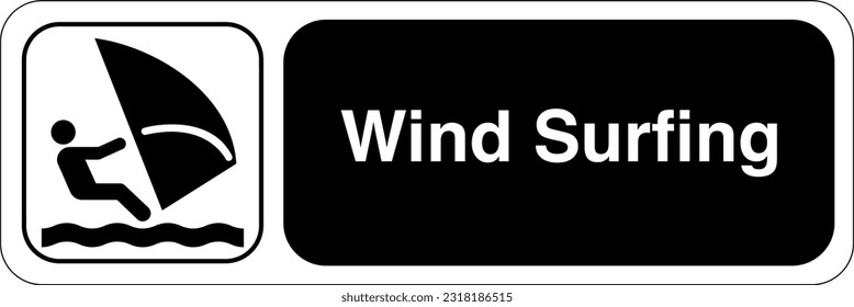 Recreational and Cultural Interest Area Symbol Signs for Water Recreation Wind Surfing Landscape