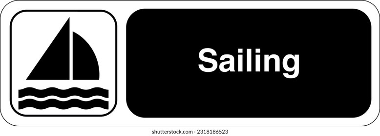 Recreational and Cultural Interest Area Symbol Signs for Water Recreation Sailing Landscape