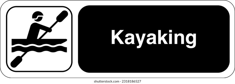 Recreational and Cultural Interest Area Symbol Signs for Water Recreation Kayaking Landscape