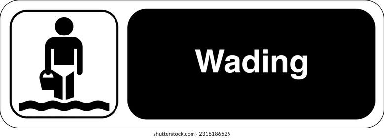 Recreational and Cultural Interest Area Symbol Signs for Water Recreation Wading Landscape