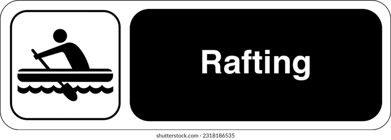 Recreational and Cultural Interest Area Symbol Signs for Water Recreation Rafting Landscape