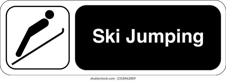 Recreational and Cultural Interest Area Symbol Signs for Winter Recreation - Ski Jumping Landscape