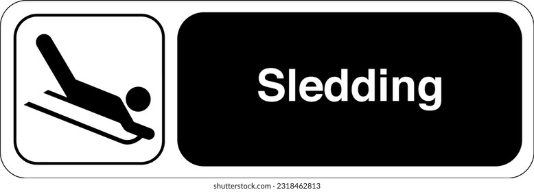 Recreational and Cultural Interest Area Symbol Signs for Winter Recreation - Sledding Landscape