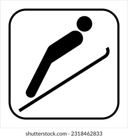 Recreational and Cultural Interest Area Symbol Signs for Winter Recreation - Ski Jumping
